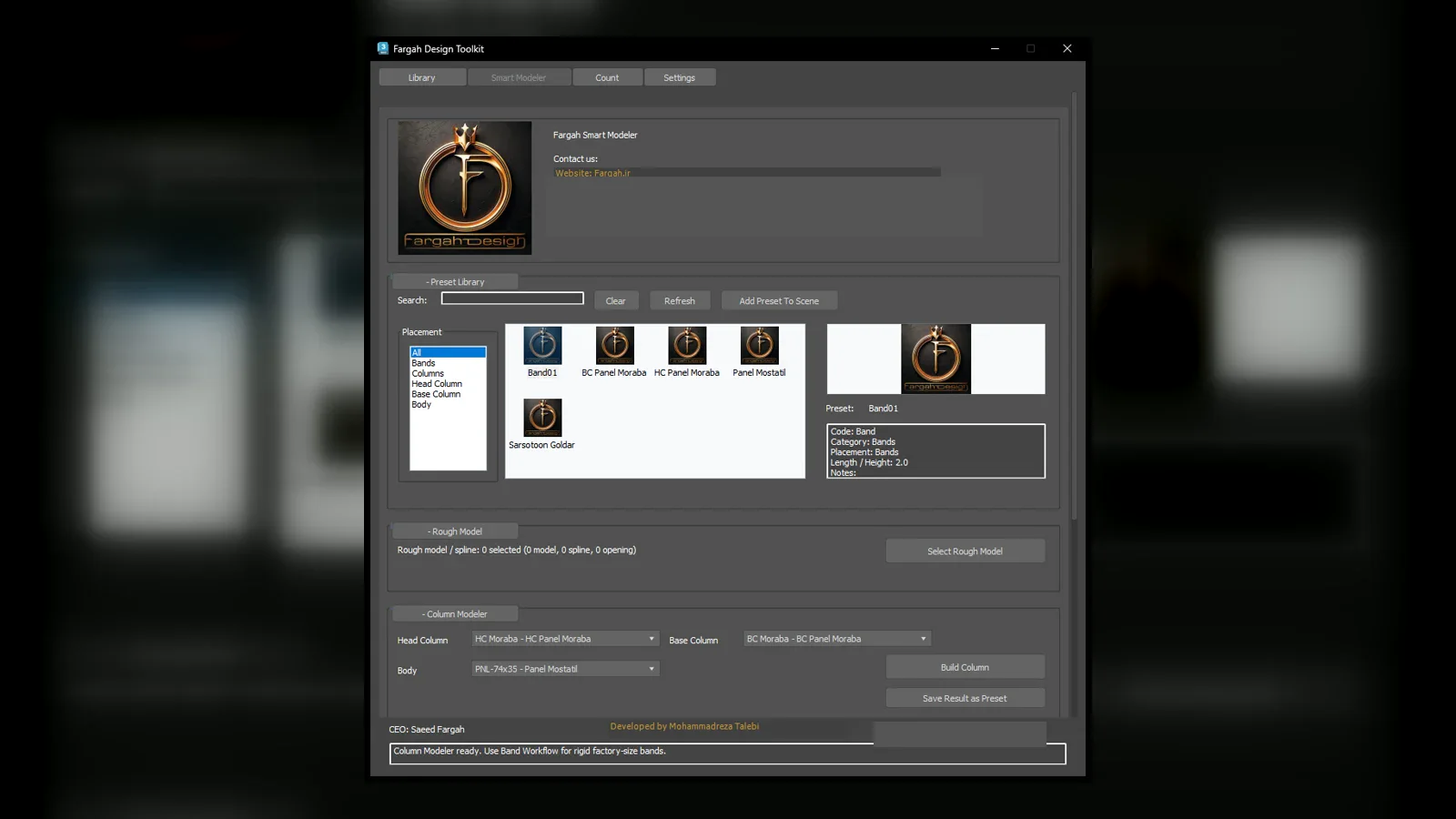 Smart modeler — Fargah Design Toolkit